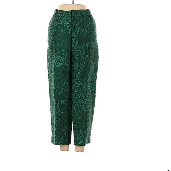 J. CREW “CITY FIT” WOMEN ELEGANT FINISH GREEN DRESS CROP PANTS size 6 - Picture 2 of 12